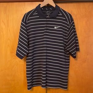 Nike Men’s Dri-Fit Striped Polo Shirt | Color: Navy Blue |Size Medium